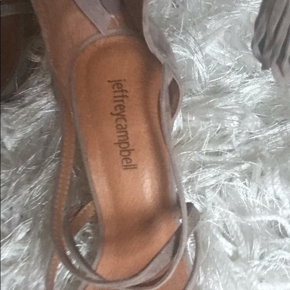 Jeffrey Campbell Suede Strappy Tassel Accent Round Block Heel Sandals - Picture 6 of 9
